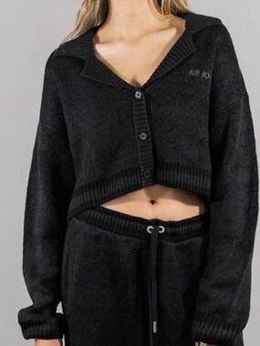 Jordan Women's Cropped Shawl-Collar Cardigan - Black